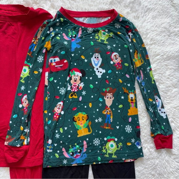 Three Disney Little Sleepies 4T Long Pajama Sets Glow Halloween Christmas Red - Picture 4 of 15